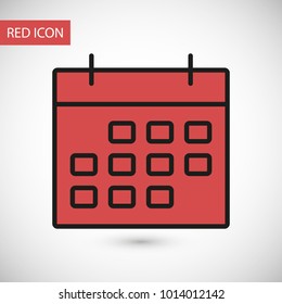 Calendar icon vector illustration. Linear symbol with thin outline. The thickness is edited. Minimalist style.