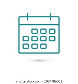 Calendar icon vector illustration. Linear symbol with thin outline. The thickness is edited. Minimalist style.