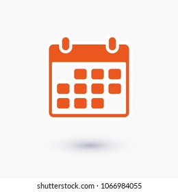 Calendar icon vector illustration. Linear symbol with thin outline. The thickness is edited. Minimalist style.