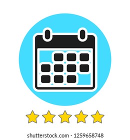 Calendar icon vector illustration. Linear symbol with thin outline. The thickness is edited. Minimalist style.
