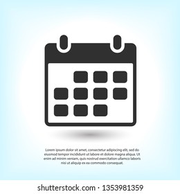Calendar icon vector illustration. Linear symbol with thin outline. The thickness is edited. Minimalist style.
