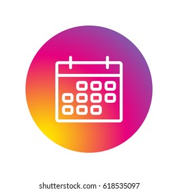 Calendar icon vector illustration. Linear symbol with thin outline. The thickness is edited. Minimalist style.
