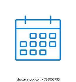 Calendar Icon Vector Illustration. Linear Symbol With Thin Outline. The Thickness Is Edited. Minimalist Style.