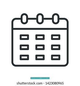 Calendar Icon Vector Illustration Logo Template
