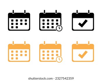 Icono de calendario, ilustración vectorial, logotipo de calendario.