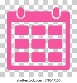 Calendar icon. Vector illustration style is flat iconic symbol, pink color, transparent background. Designed for web and software interfaces.