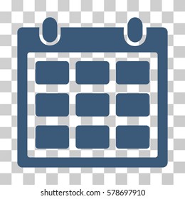Calendar icon. Vector illustration style is flat iconic symbol, blue color, transparent background. Designed for web and software interfaces.