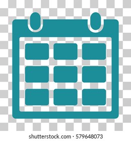 Calendar icon. Vector illustration style is flat iconic symbol, soft blue color, transparent background. Designed for web and software interfaces.
