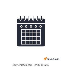 Calendar icon vector illustration. Calendar symbol isolated on white background.