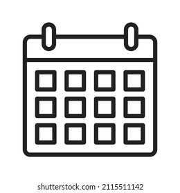 Calendar icon vector image. Can also be used for Project Management. Suitable for mobile apps, web apps and print media.