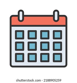 Calendar icon vector image. Can also be used for Project Management. Suitable for mobile apps, web apps and print media.