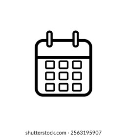 Calendar icon vector image. Calendar symbol  black  white for graphic and web design.