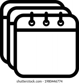 Vector de icono de calendario. Estilo de línea de icono de fecha y calendario aislado