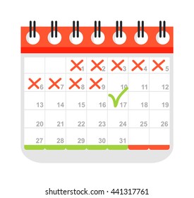 Icono de calendario vectorial aislado, icono de calendario símbolo de elemento de recordatorio gráfico