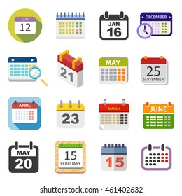 Calendar icon vector isolated, calendar icon graphic reminder element message symbol