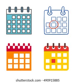 Calendar icon vector isolated, calendar icon graphic reminder element message symbol