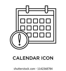 Calendar icon vector isolated on white background for your web and mobile app design, Calendar logo concept