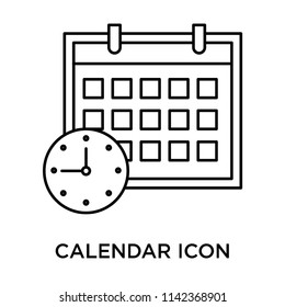 Calendar icon vector isolated on white background for your web and mobile app design, Calendar logo concept
