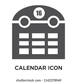Calendar icon vector isolated on white background for your web and mobile app design, Calendar logo concept
