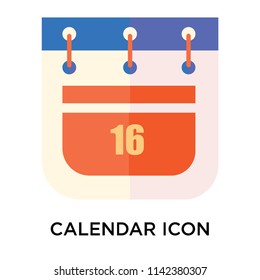Calendar icon vector isolated on white background for your web and mobile app design, Calendar logo concept