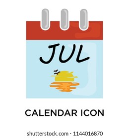 Calendar icon vector isolated on white background for your web and mobile app design, Calendar logo concept