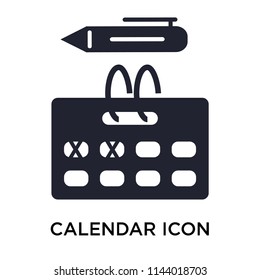 Calendar icon vector isolated on white background for your web and mobile app design, Calendar logo concept