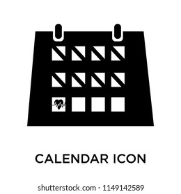 Calendar icon vector isolated on white background for your web and mobile app design, Calendar logo concept