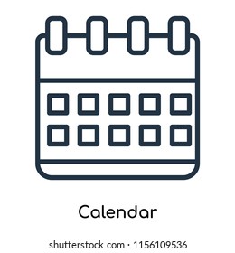 Calendar icon vector isolated on white background, Calendar transparent sign , thin symbols or lined elements in outline style