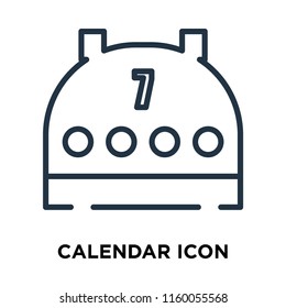 Calendar icon vector isolated on white background, Calendar transparent sign , line symbol or linear element design in outline style