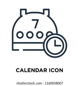 Calendar icon vector isolated on white background, Calendar transparent sign , line symbol or linear element design in outline style