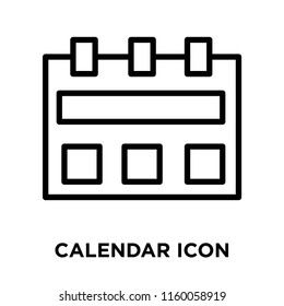 Calendar icon vector isolated on white background, Calendar transparent sign , line and outline elements in linear style