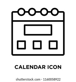 Calendar icon vector isolated on white background, Calendar transparent sign , line and outline elements in linear style