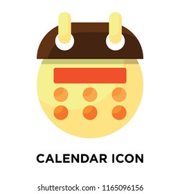 Calendar icon vector isolated on white background, Calendar transparent sign , colorful symbols