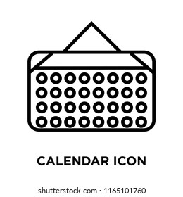 Calendar icon vector isolated on white background, Calendar transparent sign