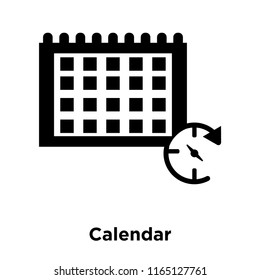 Calendar icon vector isolated on white background, Calendar transparent sign , black time symbols