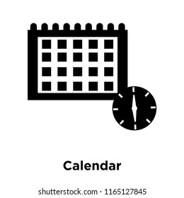 Calendar icon vector isolated on white background, Calendar transparent sign , black time symbols