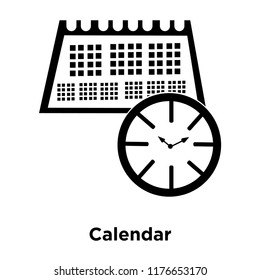 Calendar icon vector isolated on white background, logo concept of Calendar sign on transparent background, filled black symbol