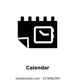 Calendar icon vector isolated on white background, logo concept of Calendar sign on transparent background, filled black symbol