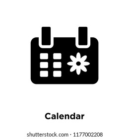 Calendar icon vector isolated on white background, logo concept of Calendar sign on transparent background, filled black symbol