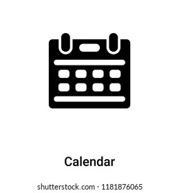 Calendar icon vector isolated on white background, logo concept of Calendar sign on transparent background, filled black symbol
