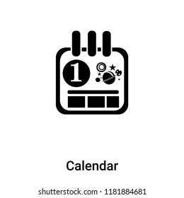 Calendar icon vector isolated on white background, logo concept of Calendar sign on transparent background, filled black symbol