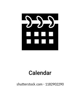 Calendar icon vector isolated on white background, logo concept of Calendar sign on transparent background, filled black symbol