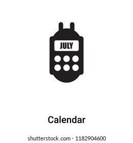 Calendar icon vector isolated on white background, logo concept of Calendar sign on transparent background, filled black symbol
