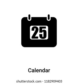 Calendar icon vector isolated on white background, logo concept of Calendar sign on transparent background, filled black symbol