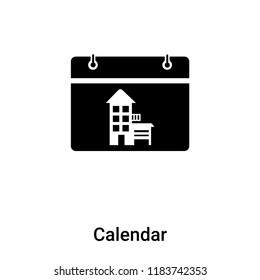 Calendar icon vector isolated on white background, logo concept of Calendar sign on transparent background, filled black symbol