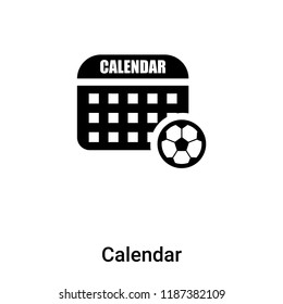Calendar icon vector isolated on white background, logo concept of Calendar sign on transparent background, filled black symbol