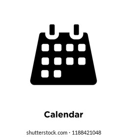 Calendar icon vector isolated on white background, logo concept of Calendar sign on transparent background, filled black symbol