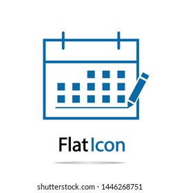 Calendar icon vector isolated on white background.