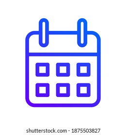 Icono de calendario. Calendario vectorial. Icono de calendario aislado en fondo blanco. Calendario de diseño plano.