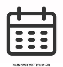 Calendar Icon Vector Isolated On White Background. EPS 10 File With Png And Transparent File.